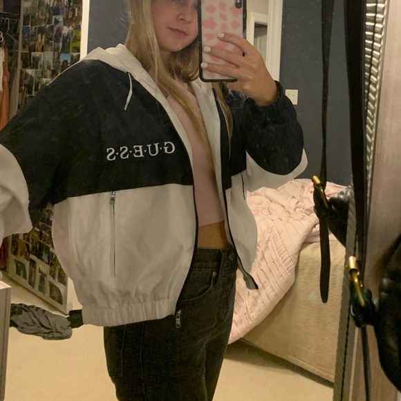 Navy and white GUESS jacket - Picture 2 of 3